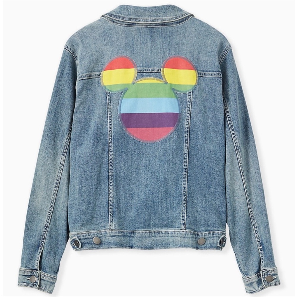 Disney Mickey Mouse Rainbow Denim Jacket - Medium Wash